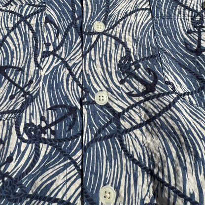 90s-00s Ralph Lauren Polo Sport Anchor Pattern Seersucker Open Collar Shirt KiiChain Clothing