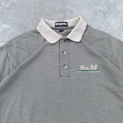 90s-00s King Louie Made in USA Checkered Polo Shirt