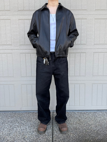90s Polo by Ralph Lauren Black Leather Jacket