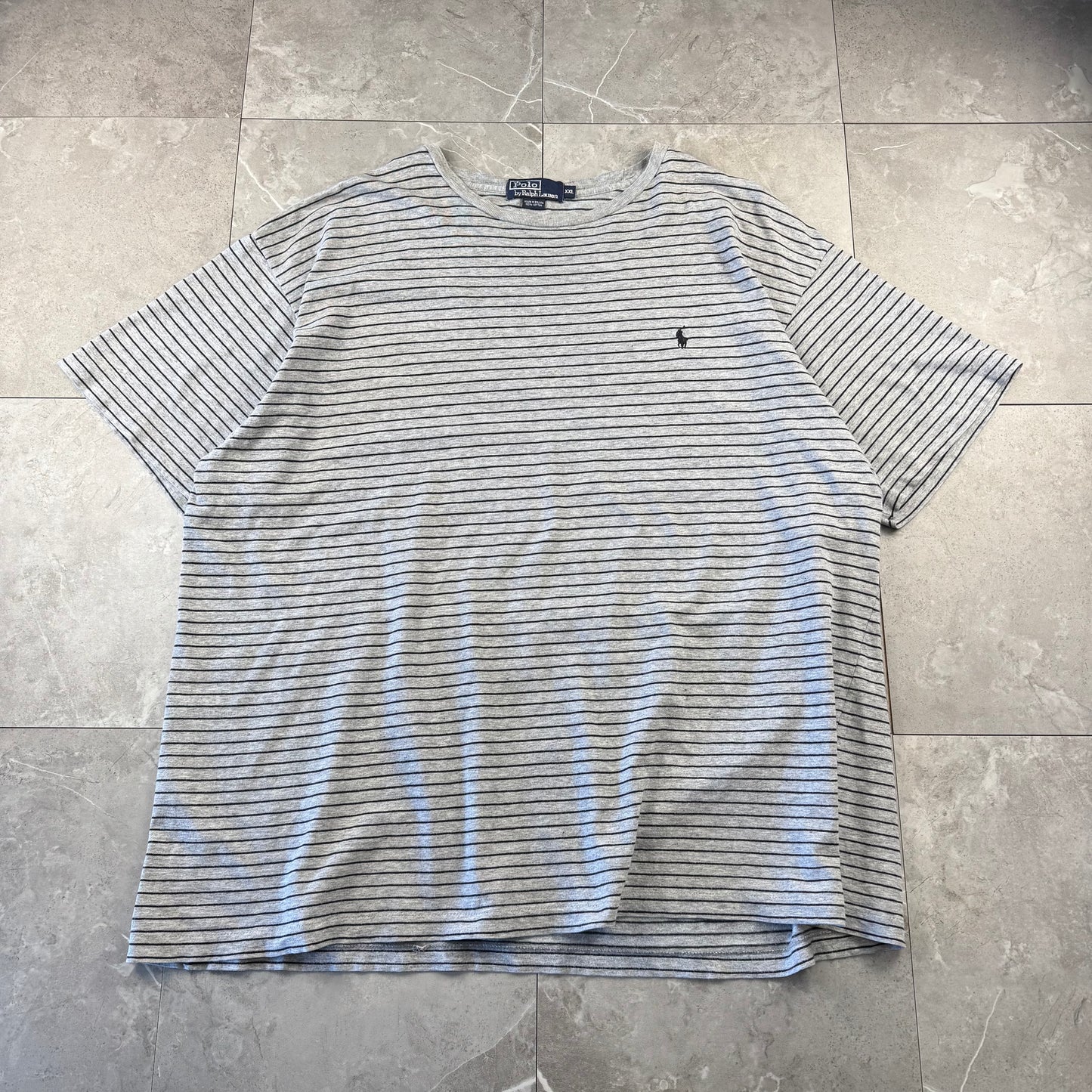 90s Ralph Lauren Gray Border Single Stitch T-Shirt