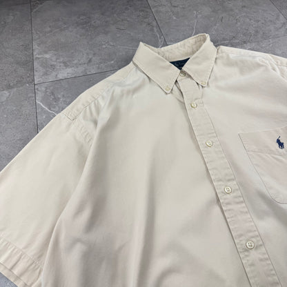 00s Ralph Lauren Blake Cream Button Down Short Sleeve Shirt L