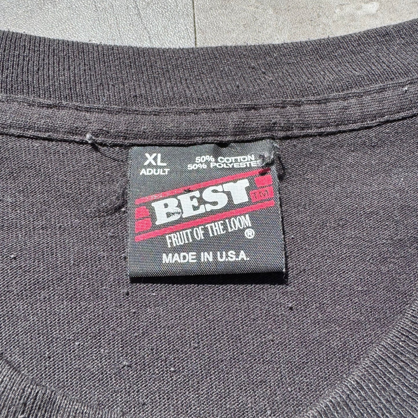 90s Fruit of the Loom Faded Black Made in USA Texas Graphic Tee KiiChain Clothing