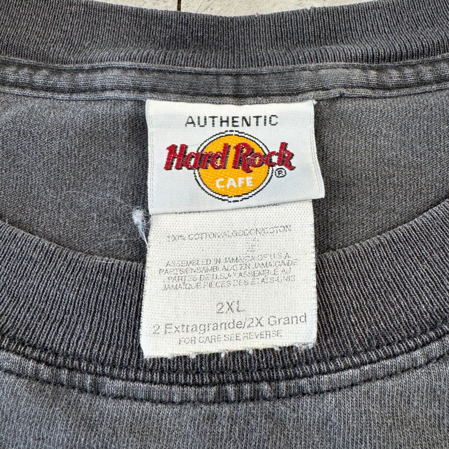 90s Hard Rock Cafe Lake Tahoe Faded Black Graphic T-Shirt