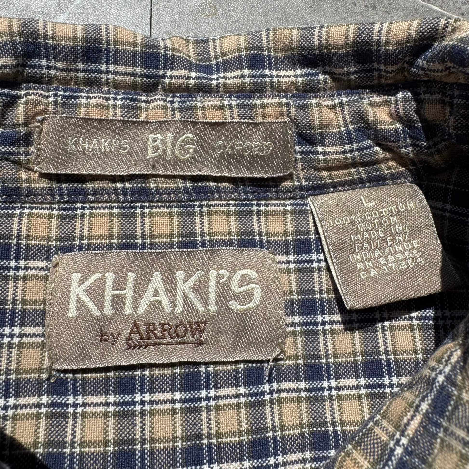 90s-00s Arrow Khaki’s BIG Oxford Checkered Shirt KiiChain Clothing