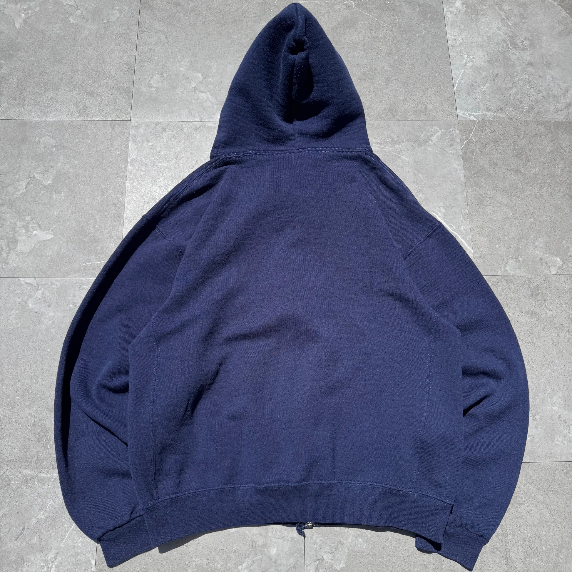 00s Russell Athletic Zip-Up Navy Hoodie KiiChain Clothing