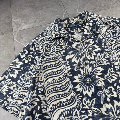 00s Polo by Ralph Lauren Bonnard Navy / Black Paisley Open Collar Shirt