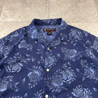 00s Ralph Lauren Polo Jeans Co. Navy Floral Open Collar Shirt