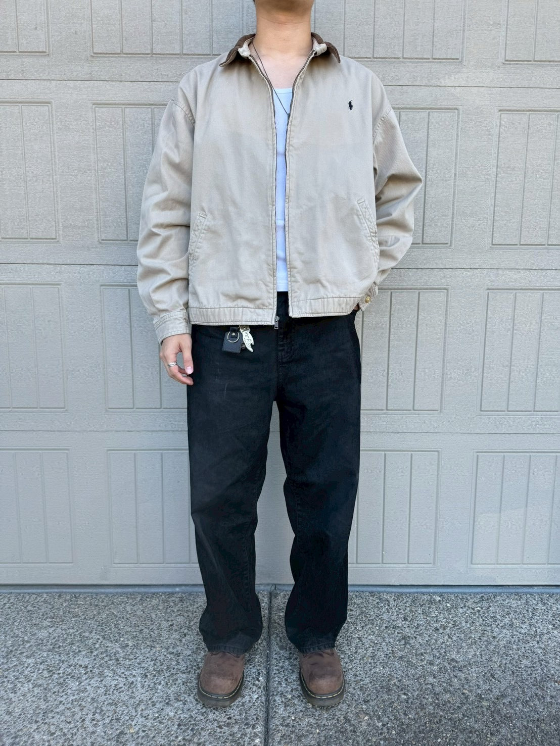 90s-00s Ralph Lauren Corduroy Collar Beige Swing Top Jacket