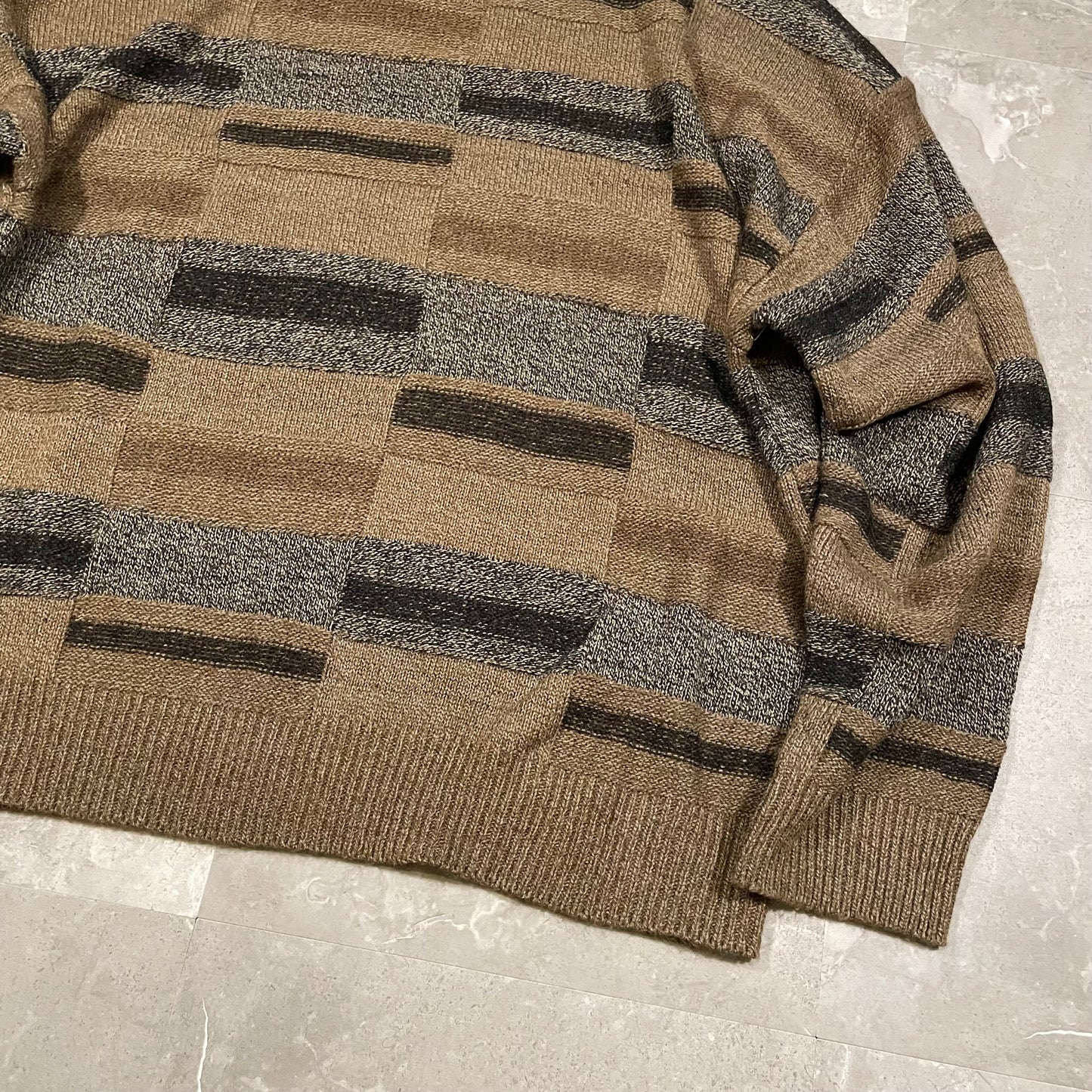 90s-00s Towncraft Block Pattern Knitted Sweater