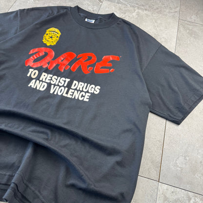 80s-90s Murina’s Best Premium Weight D.A.R.E. Black Single Stitch Graphic Made in USA T-Shirt