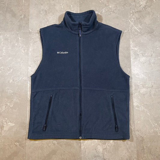 00s Columbia Navy Zip Fleece Vest