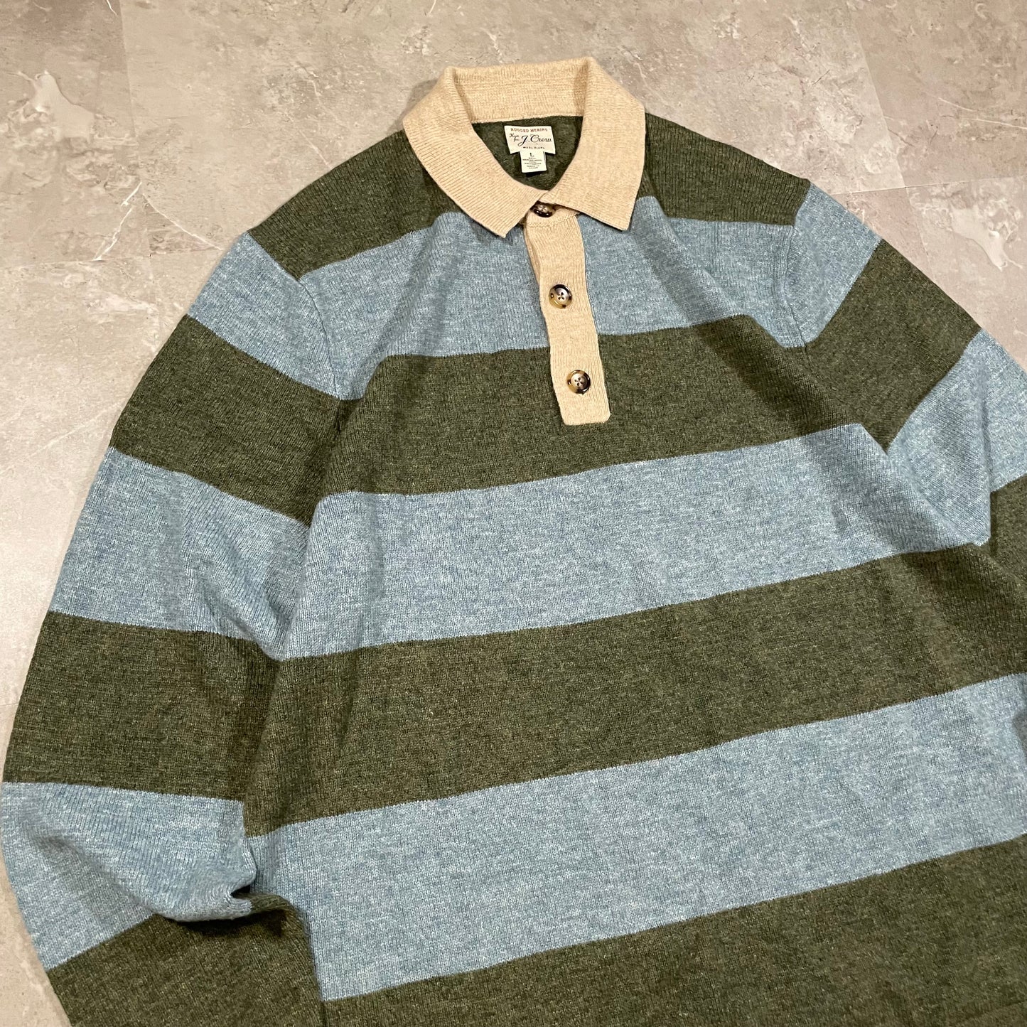 00s J.Crew Merino Wool Polo Sweater