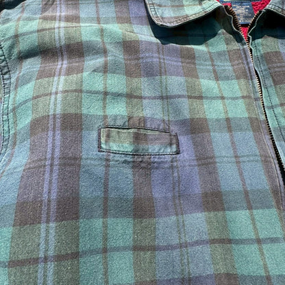 80s Chaps Ralph Laure Checkered Fleece Lined Jacket