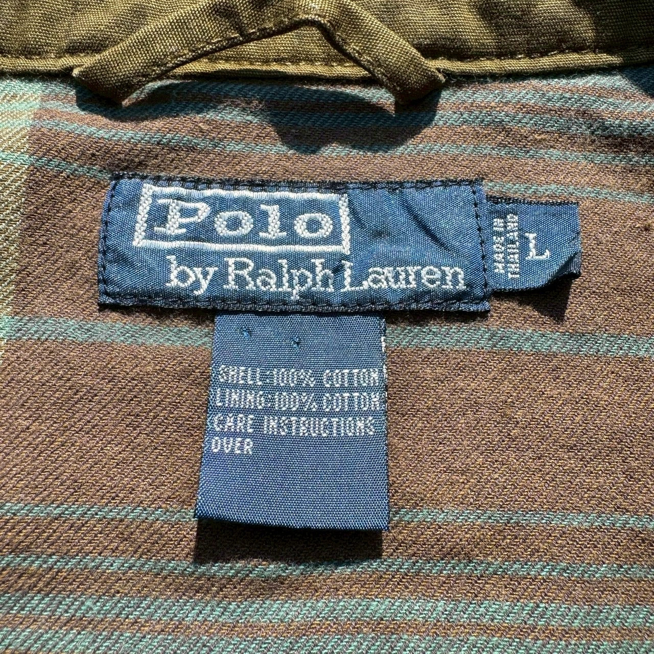 90s-00s Ralph Lauren Olive / Khaki Flannel Lined Swing Top Jacket
