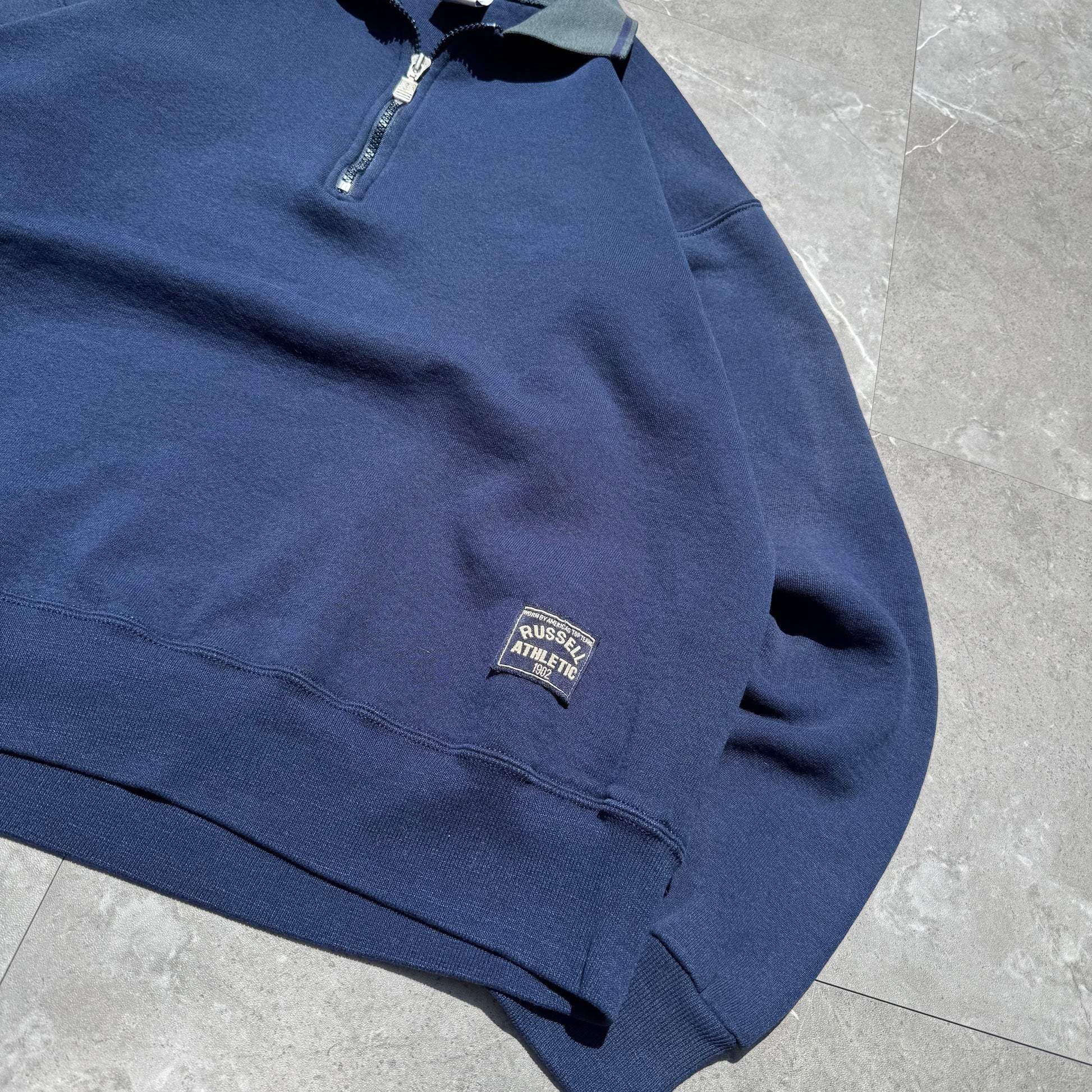90s Russell Athletic Made in USA Half-Zip Polo Sweatshirt KiiChain Clothing