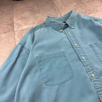 90s Cambridge Classics Faded Blue Button Down Short Sleeve Shirt XL