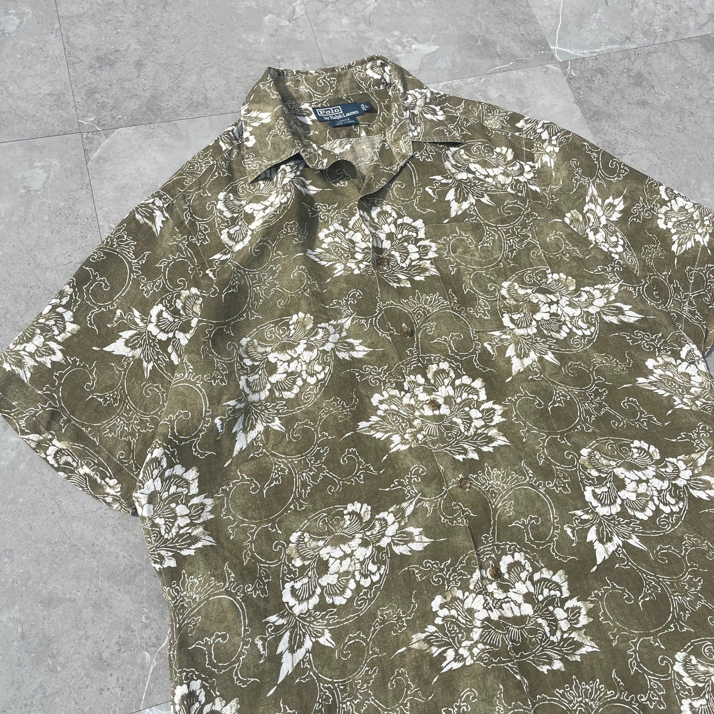 90s Ralph Lauren Lance Rare Linen Paisley Shirt (L)