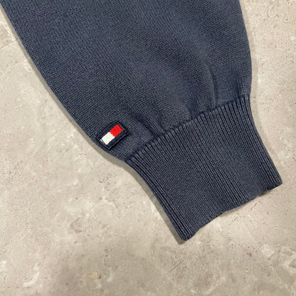 90s Tommy Hilfiger Vintage-Washed Navy Crewneck Sweater