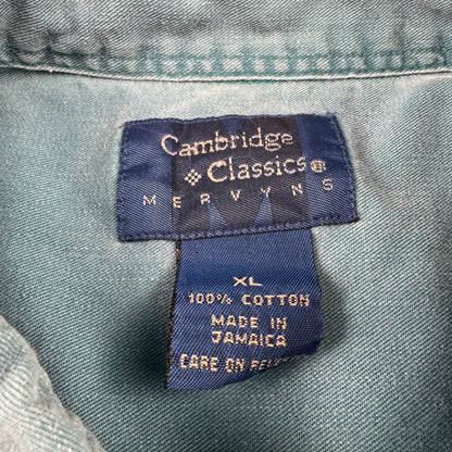 90s Cambridge Classics Faded Blue Button Down Short Sleeve Shirt XL