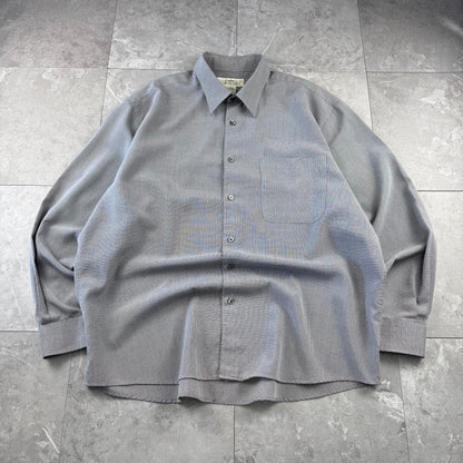 90s Natural Issue Gray Rayon Gingham Checkered Shirt