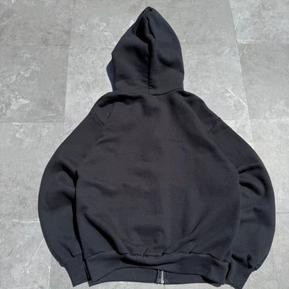 80s-90s Jerzees by Russell Athletic Made in USA Black Zip-Up Hoodie KiiChain Clothing