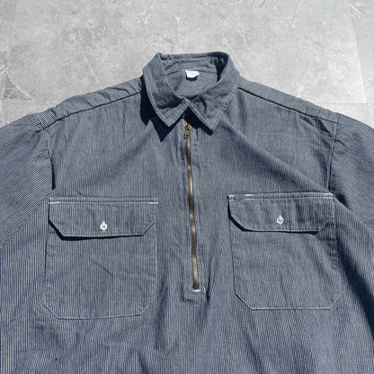 90s Hickory Half-Zip Short Sleeve Shirt