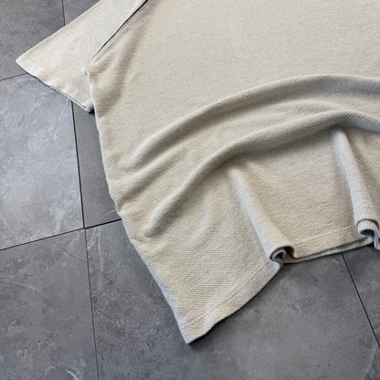 00s Arizona Waffle Cream/Beige Raglan V-Neck Knitted T-Shirt