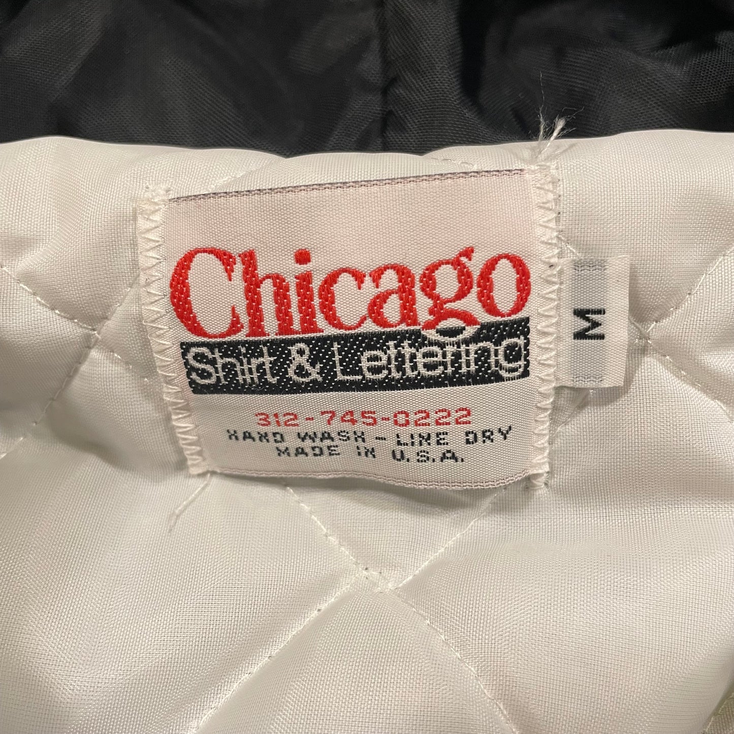 70s-80s Chicago Shirt & Lettering Made in USA Half-Zip Hooded Nylon Pullover