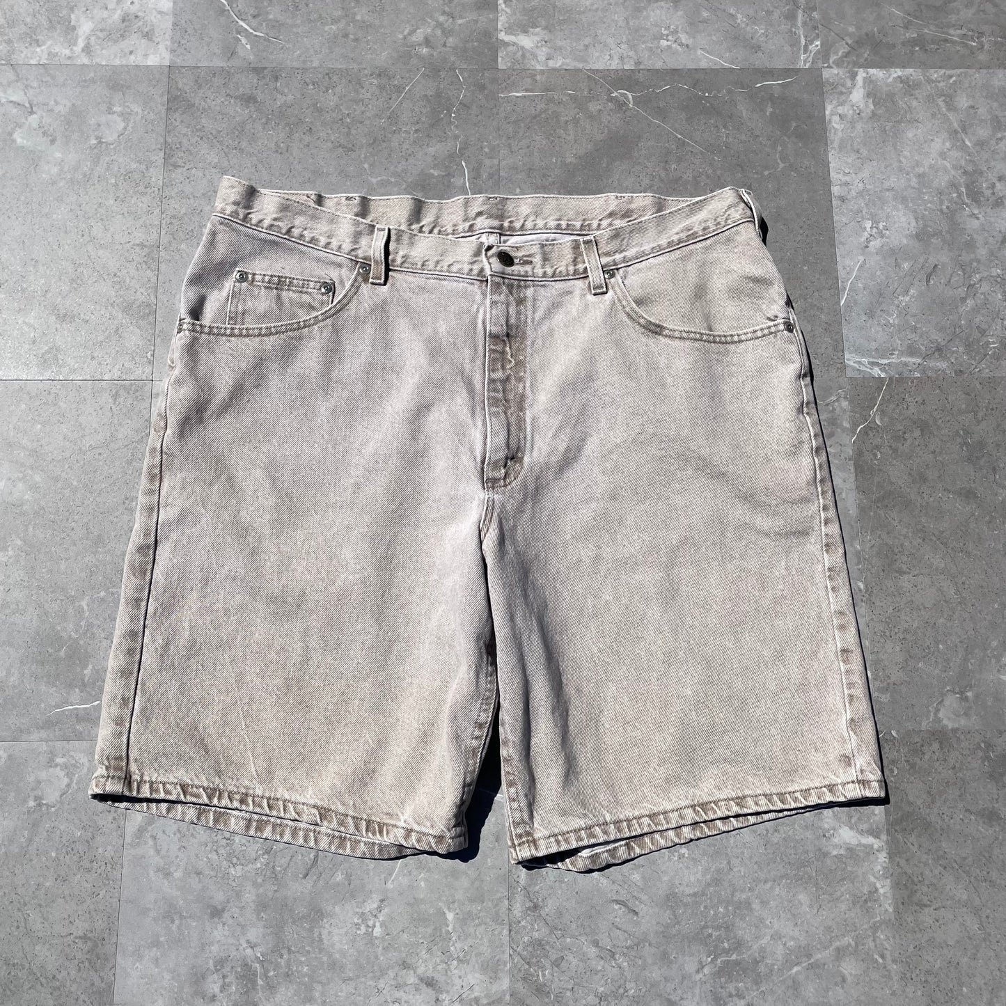 90s Lee Revited Washed Gray Denim Shorts Size 40