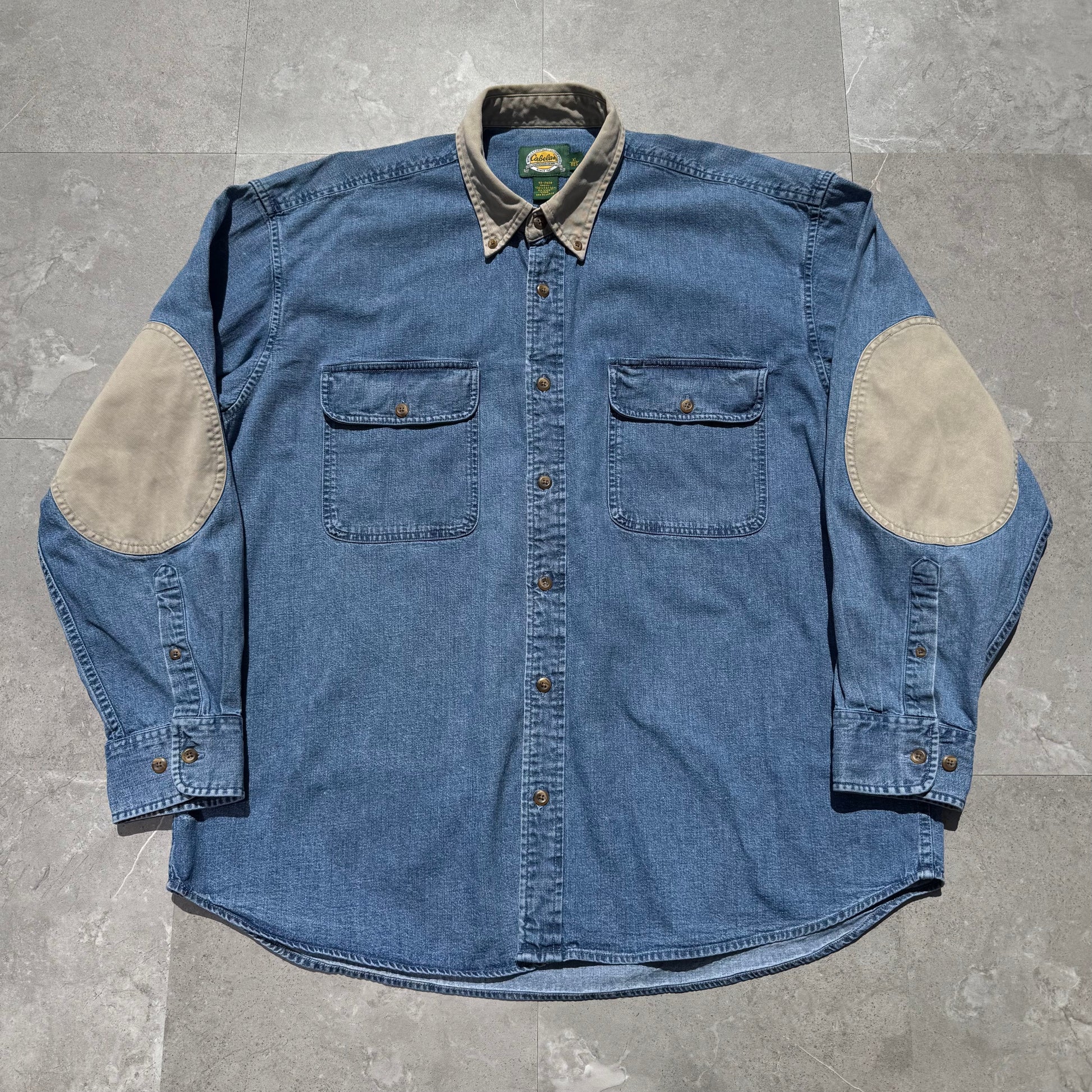 90s Cabela's Denim Elbow Patch Shirt KiiChain Clothing