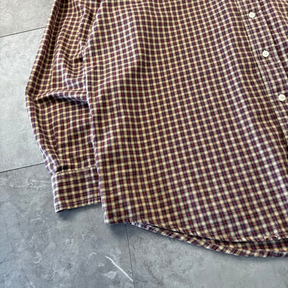 90s Tommy Hilfiger Red & Beige Checkered Long Sleeve Shirt