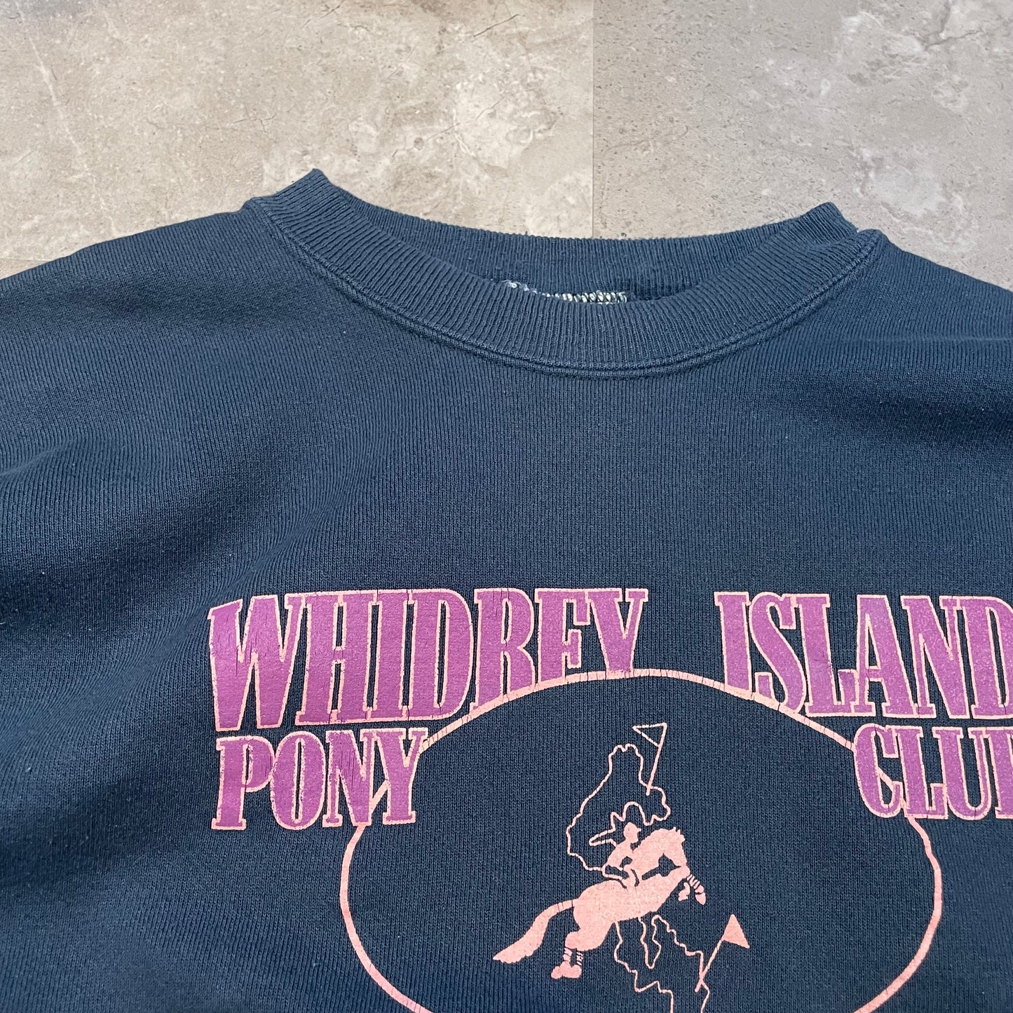 90s Widrey Island Pony Club Hanes Off-Print Sweater