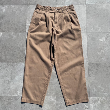 80s-90s Lands' End Beige Two-Tuck Chino Pants Size 32