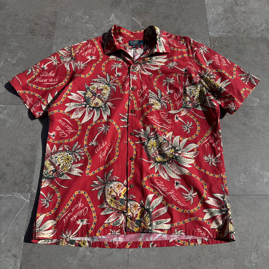 90s-00s Ralph Lauren “Classic Fit”Red Hawaiian Open Collar Shirt KiiChain Clothing