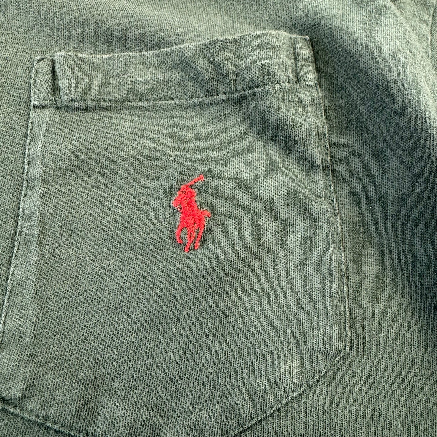 90s Polo by Ralph Lauren Green Pocket Logo Single Stitch T-Shirt