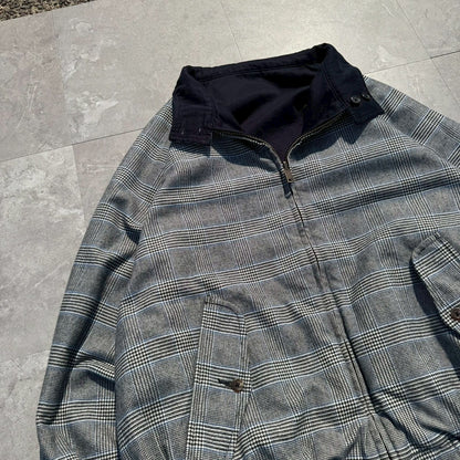 90s-00s Ralph Lauren Rare Houndstooth / Navy Reversible Harrington Jacket