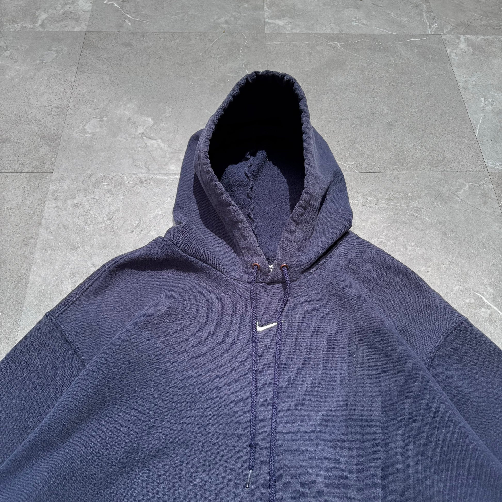 90s-00s Nike Center Logo Sun-Faded Navy Hoodie KiiChain Clothing