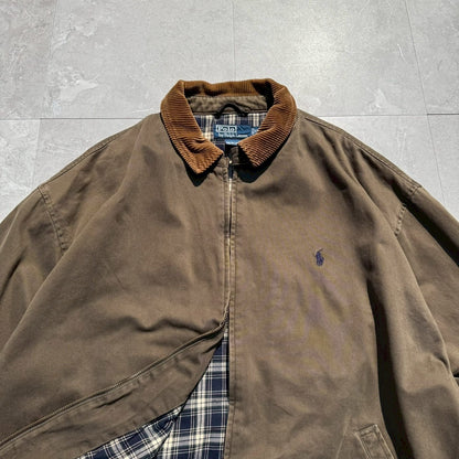 90s-00s Ralph Lauren Brown Corduroy Collar Swing Top Jacket