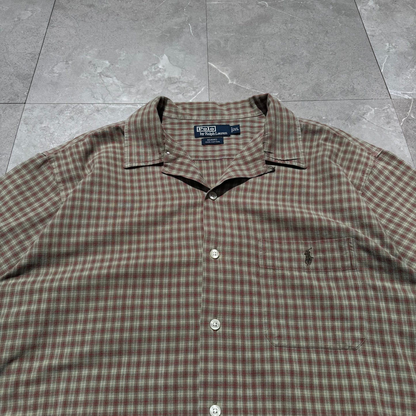 90s Ralph Lauren Adams Checkered Pocket Pony Cotton Short Sleeve Shirt KiiChain Clothing