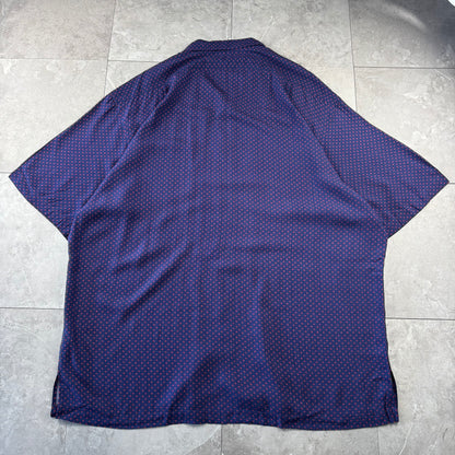 00s Polo by Ralph Lauren Clayton Purple Dot Pattern Rayon Open Collar Shirt XL