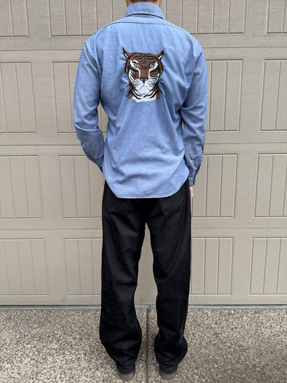 90s Levi's Orange Tab Tiger Embroidered Graphic Dual Pocket Shirt