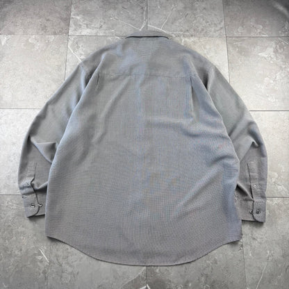 90s Natural Issue Gray Rayon Gingham Checkered Shirt