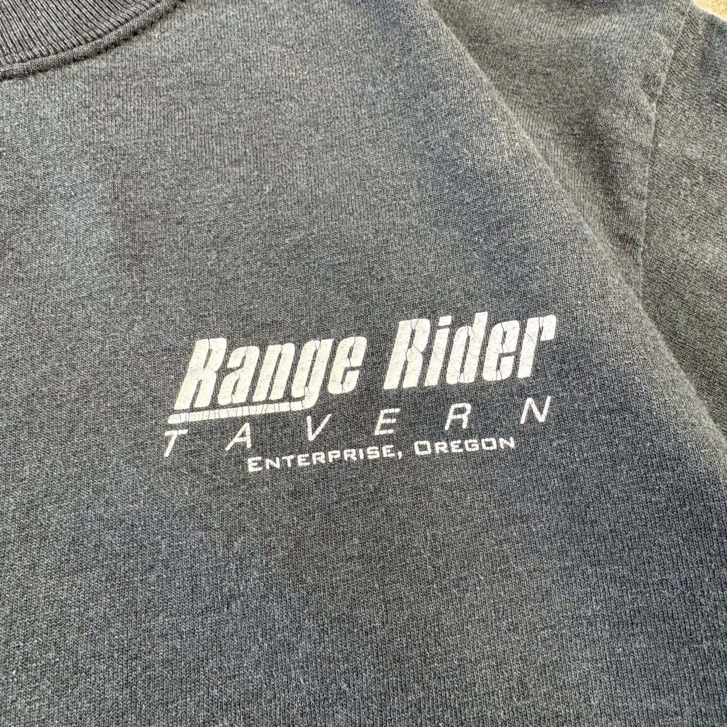 90s-00s Hanes Heavyweight Range Rider Tavern Black Biker Graphic T-Shirt