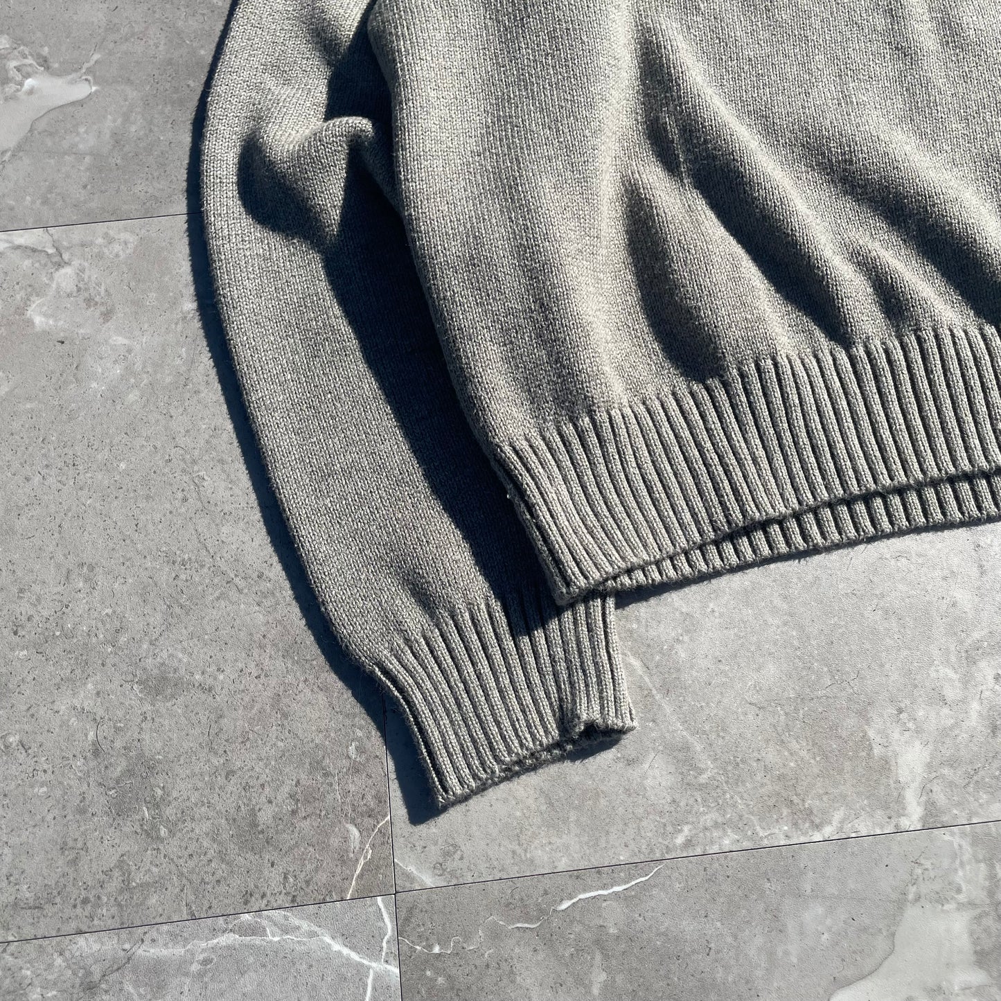 90s Ralph Lauren “Exclusive of Decoration” Gray Half-Zip Knit Pullover