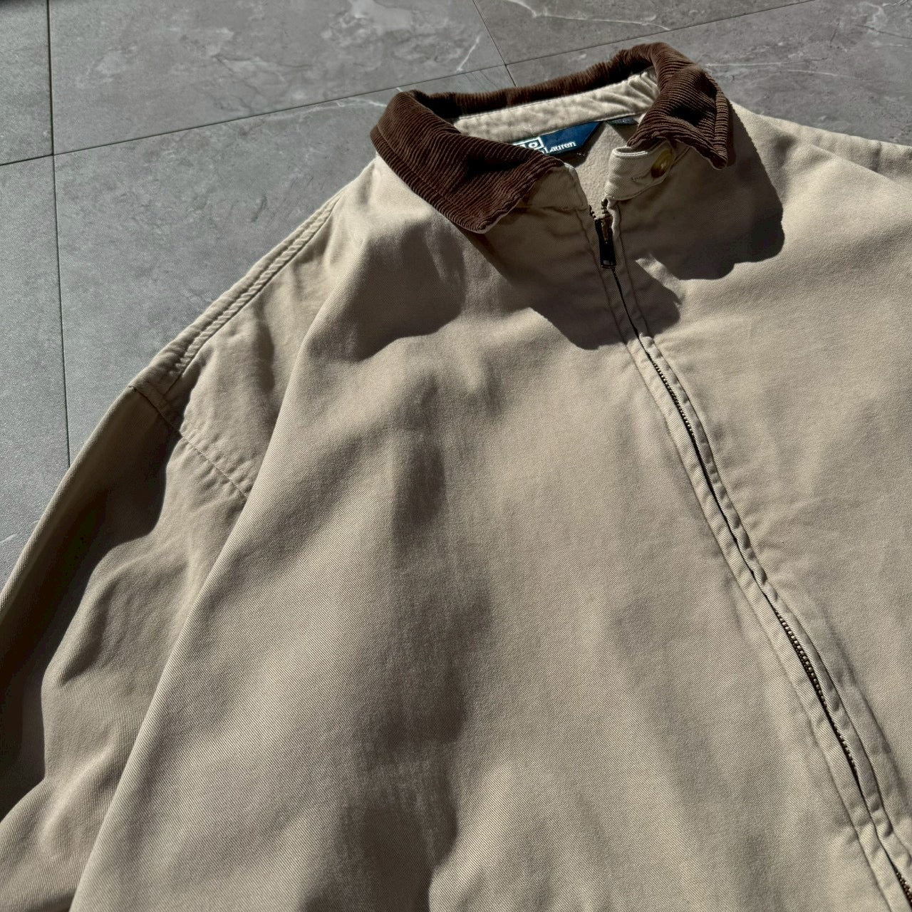 90s-00s Ralph Lauren Corduroy Collar Beige Swing Top Jacket