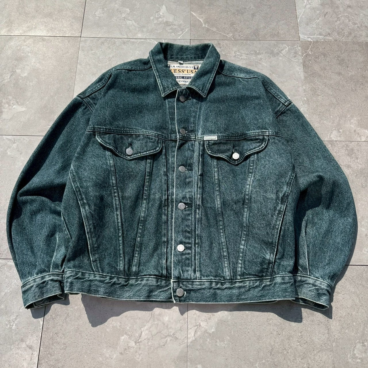 90s Guess Made in USA Dark Blue Denim Jacket