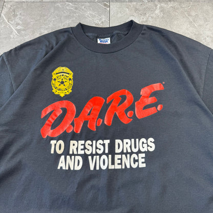 80s-90s Murina’s Best Premium Weight D.A.R.E. Black Single Stitch Graphic Made in USA T-Shirt
