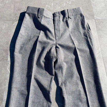 70s Prestige West Gray Flared Western Wool Slacks