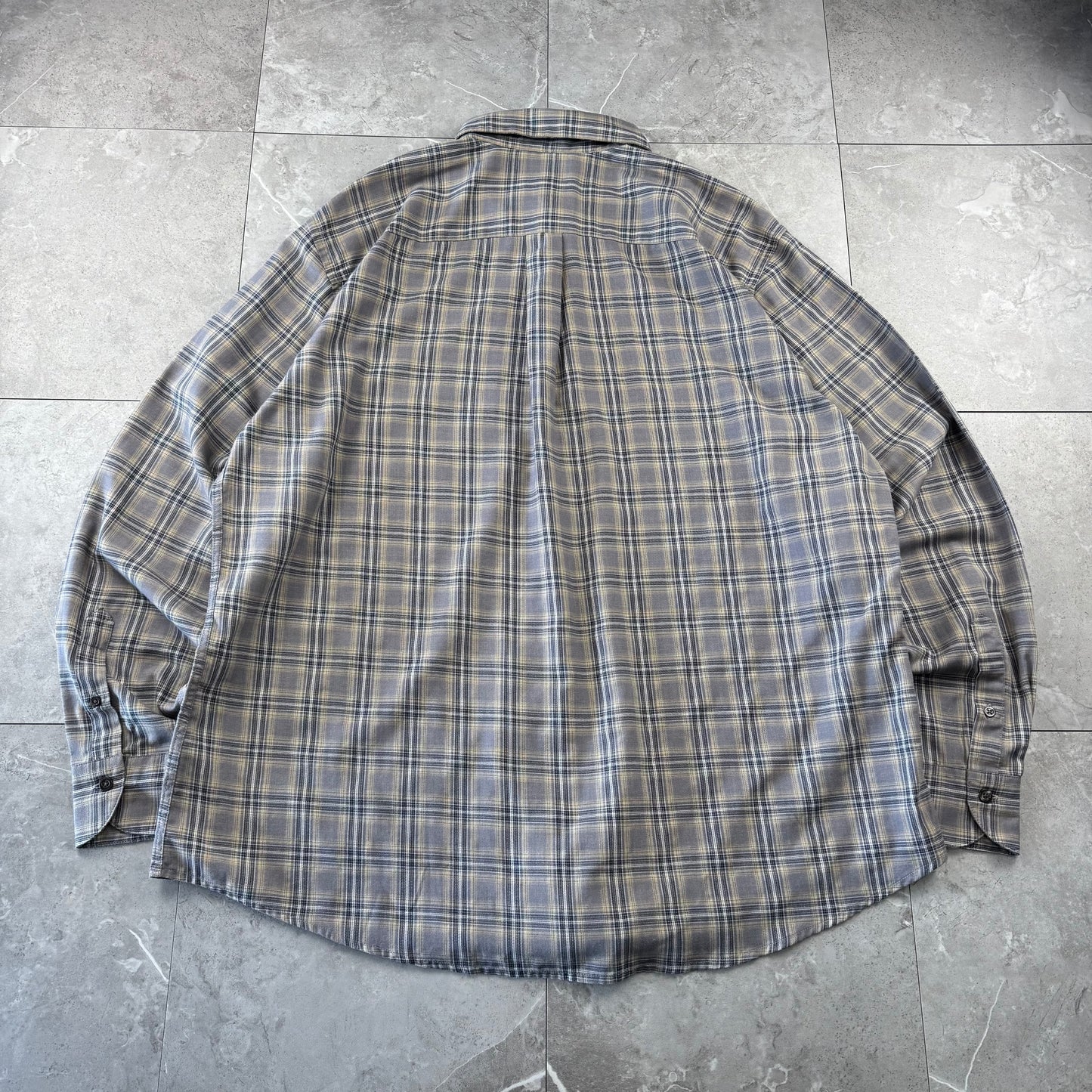 90s Dockers Gray Faded Checkered Shirt