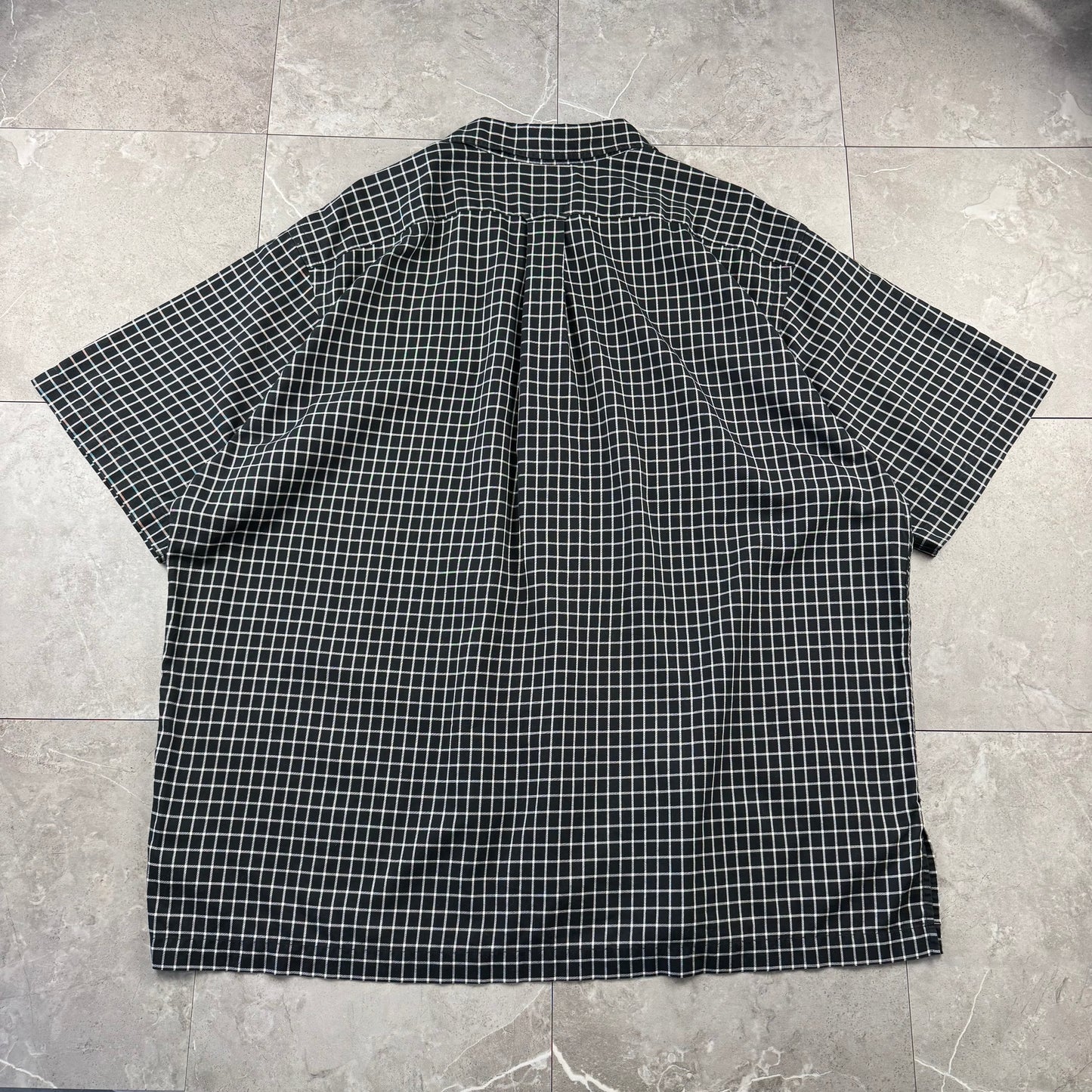 00s Polo Golf Ralph Lauren Caldwell Black Checkered Open Collar Shirt